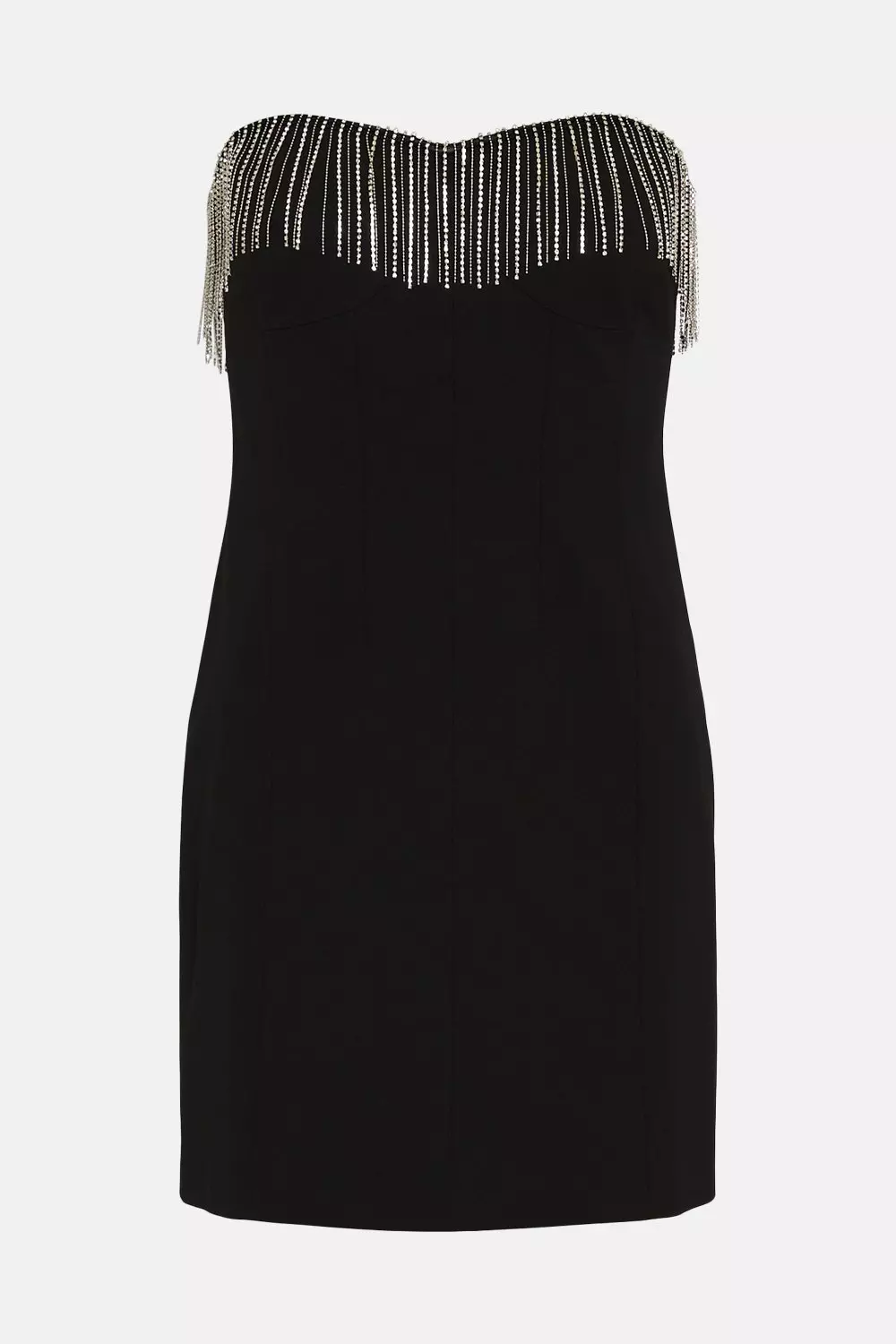 Diamante Trim Bandeau Mini Dress | Karen Millen