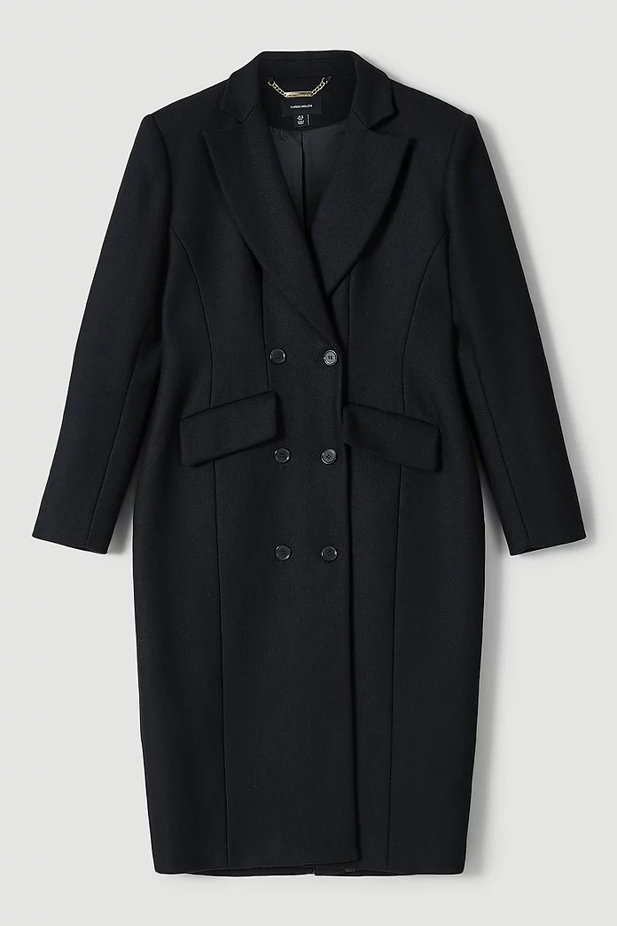 Italian Virgin Wool Hourglass Midi Coat | Karen Millen Italian Virgin Wool Hourglass Midi Coat | Karen Millen