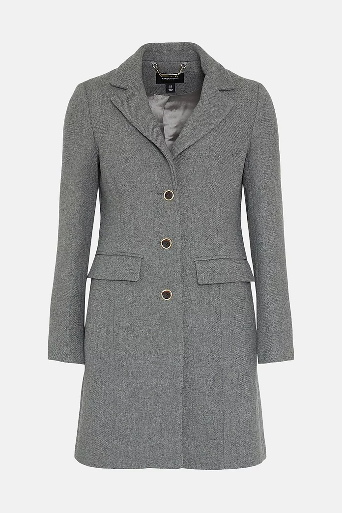 Italian Wool Mix Single Breasted Tailored Coat | Karen Millen Italian Wool Mix Single Breasted Tailored Coat | Karen Millen