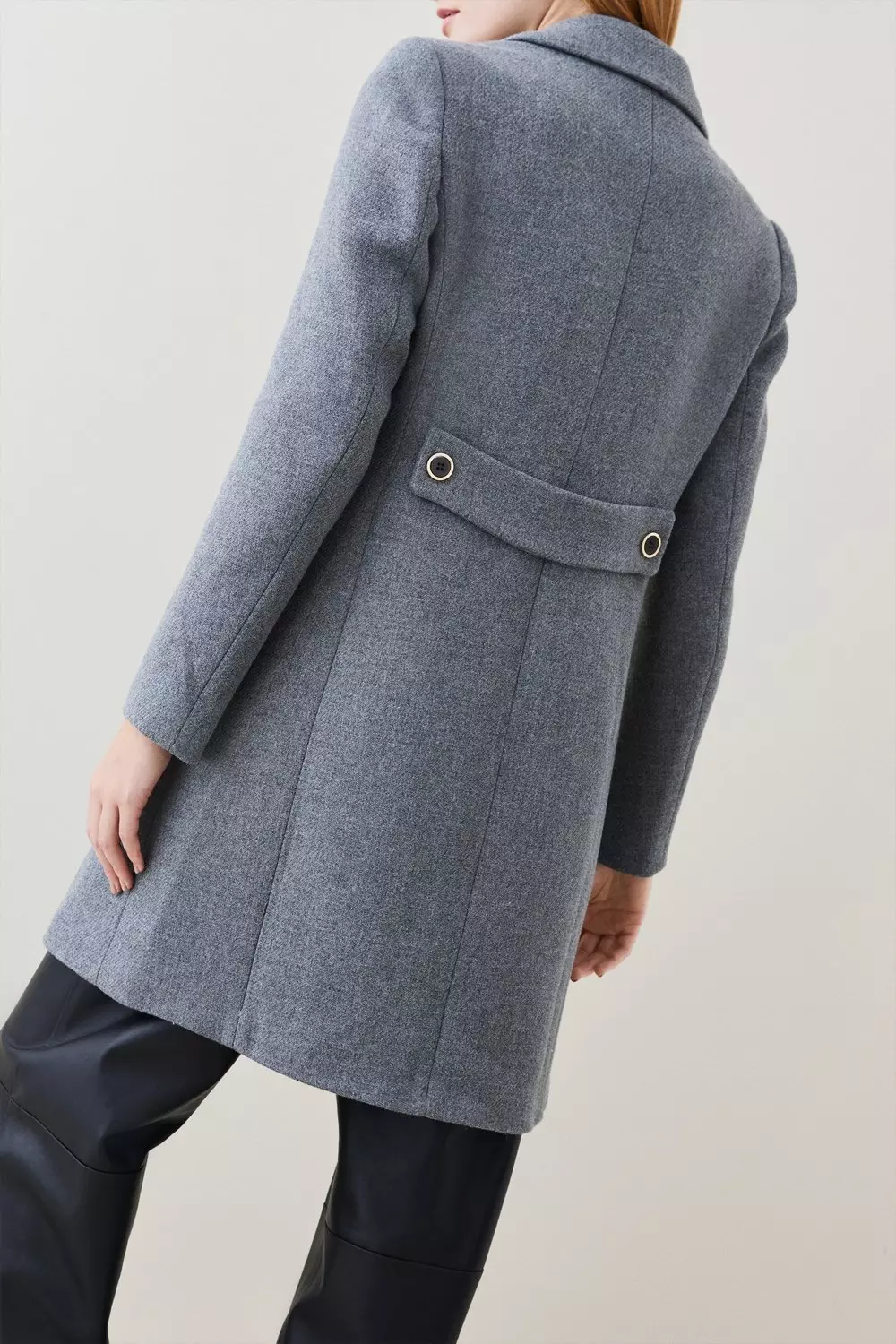 Grey single breasted women's coat best sale