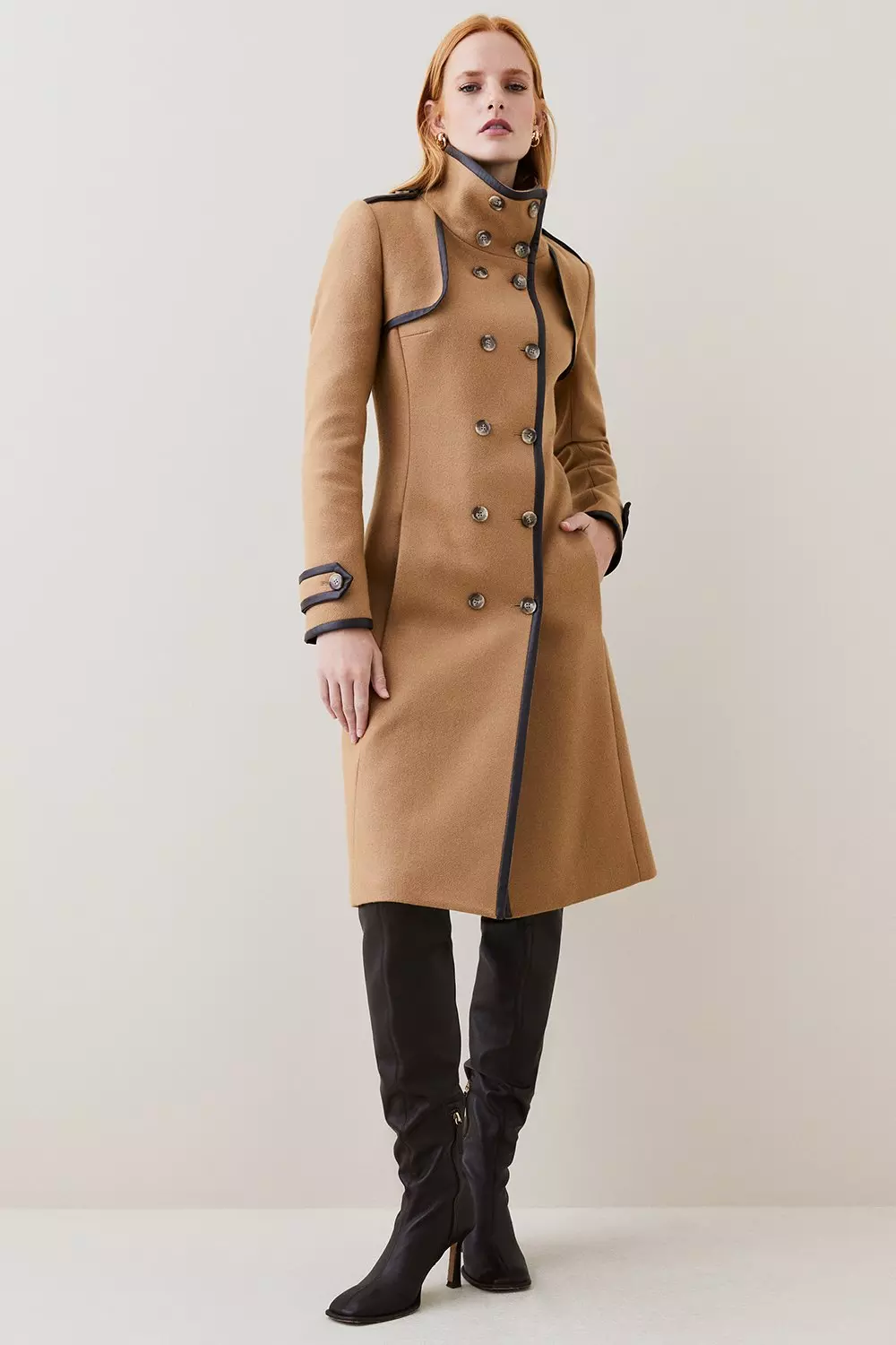 Camel coat funnel neck online