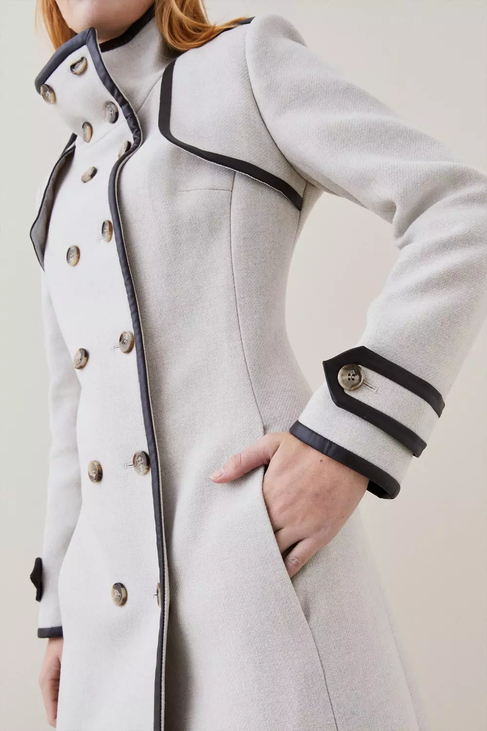 Italian Wool Funnel Neck Coat Karen Millen