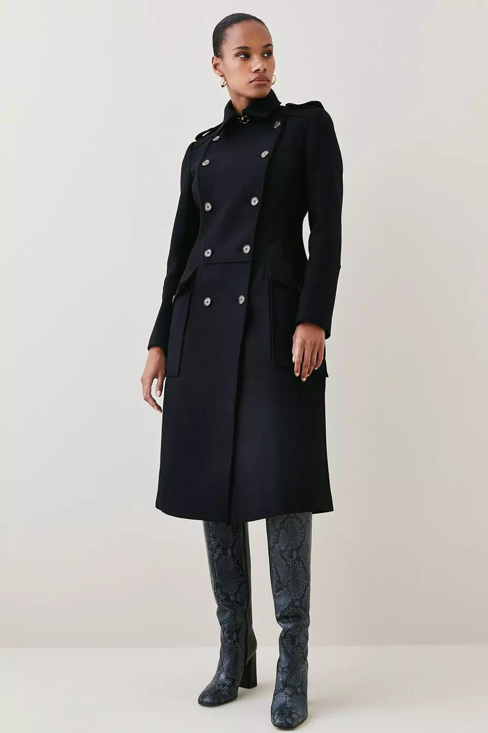 Italian Wool Military Coat Karen Millen