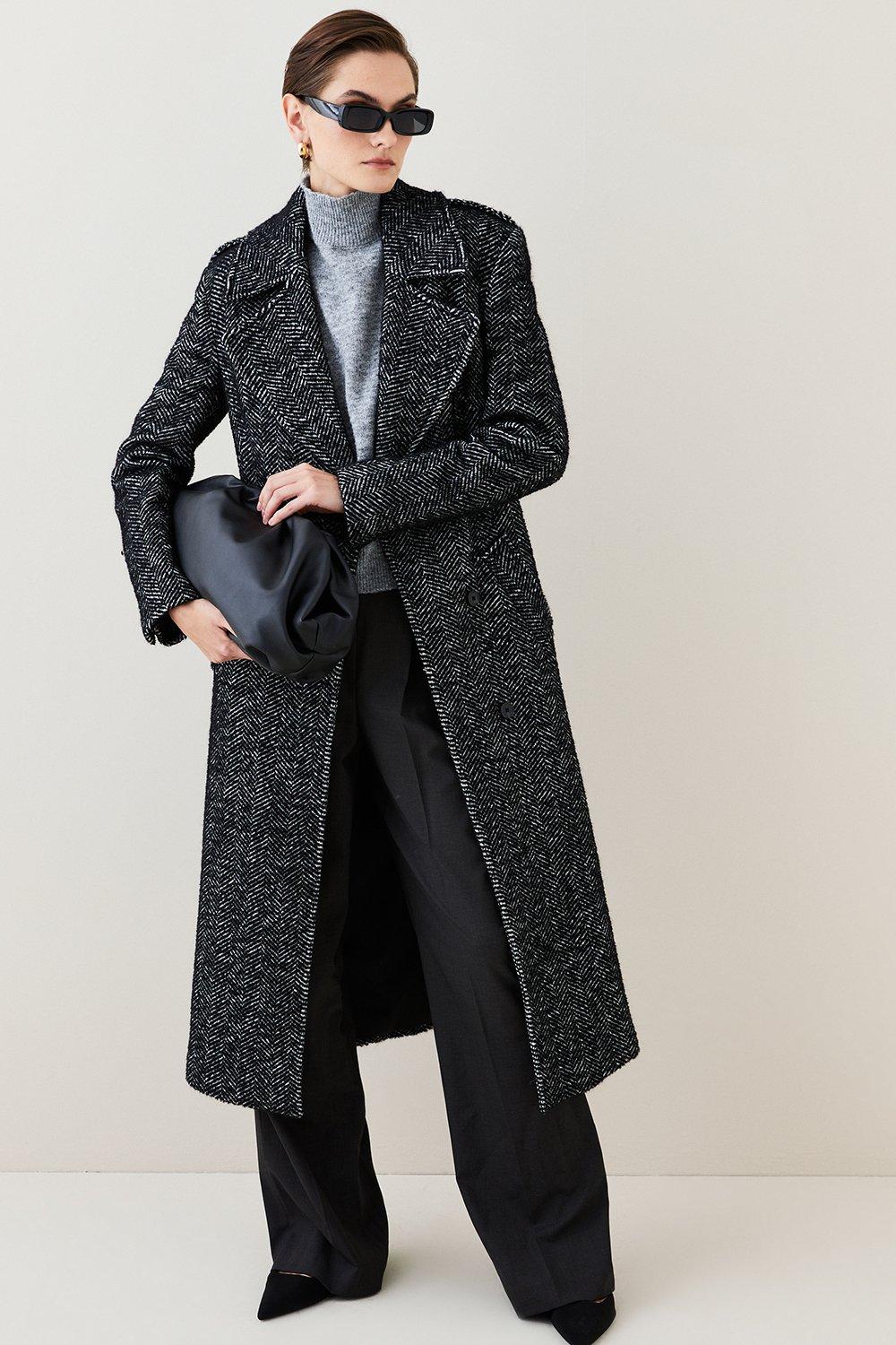 Herringbone trench coat hotsell