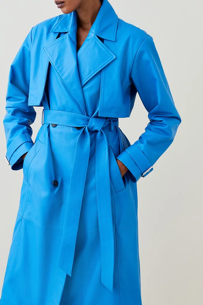 Leather Oversized Belted Trench Coat | Karen Millen Leather Oversized Belted Trench Coat | Karen Millen
