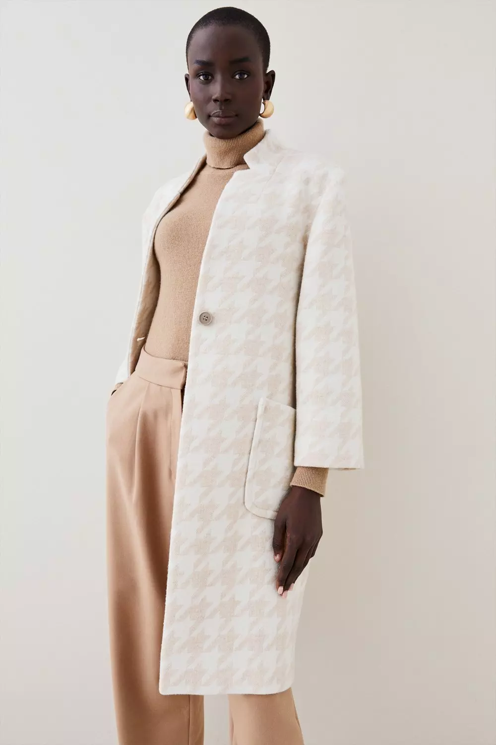 Wool dogtooth coat new arrivals