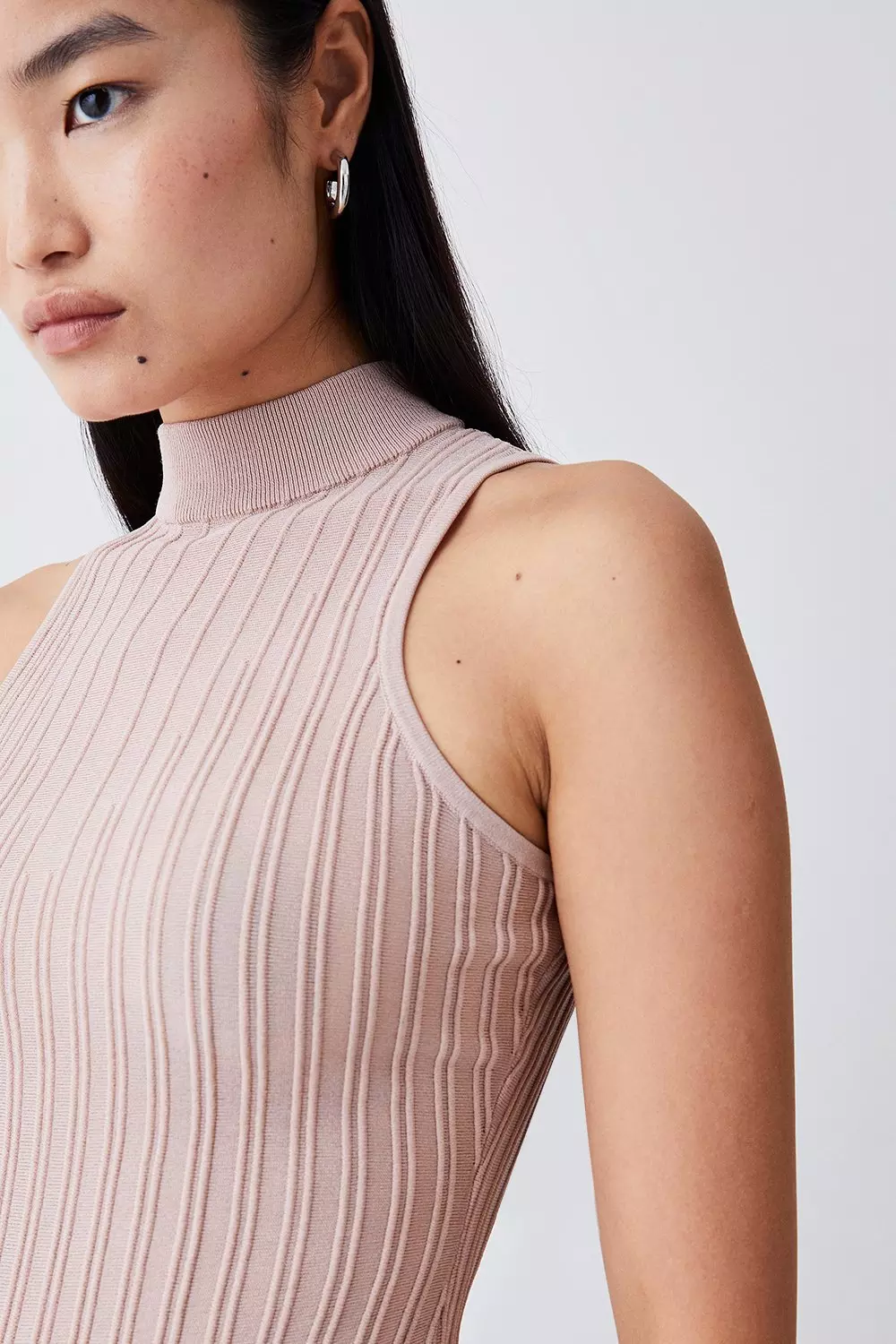 Sleeveless Rib Knit Top | Karen Millen