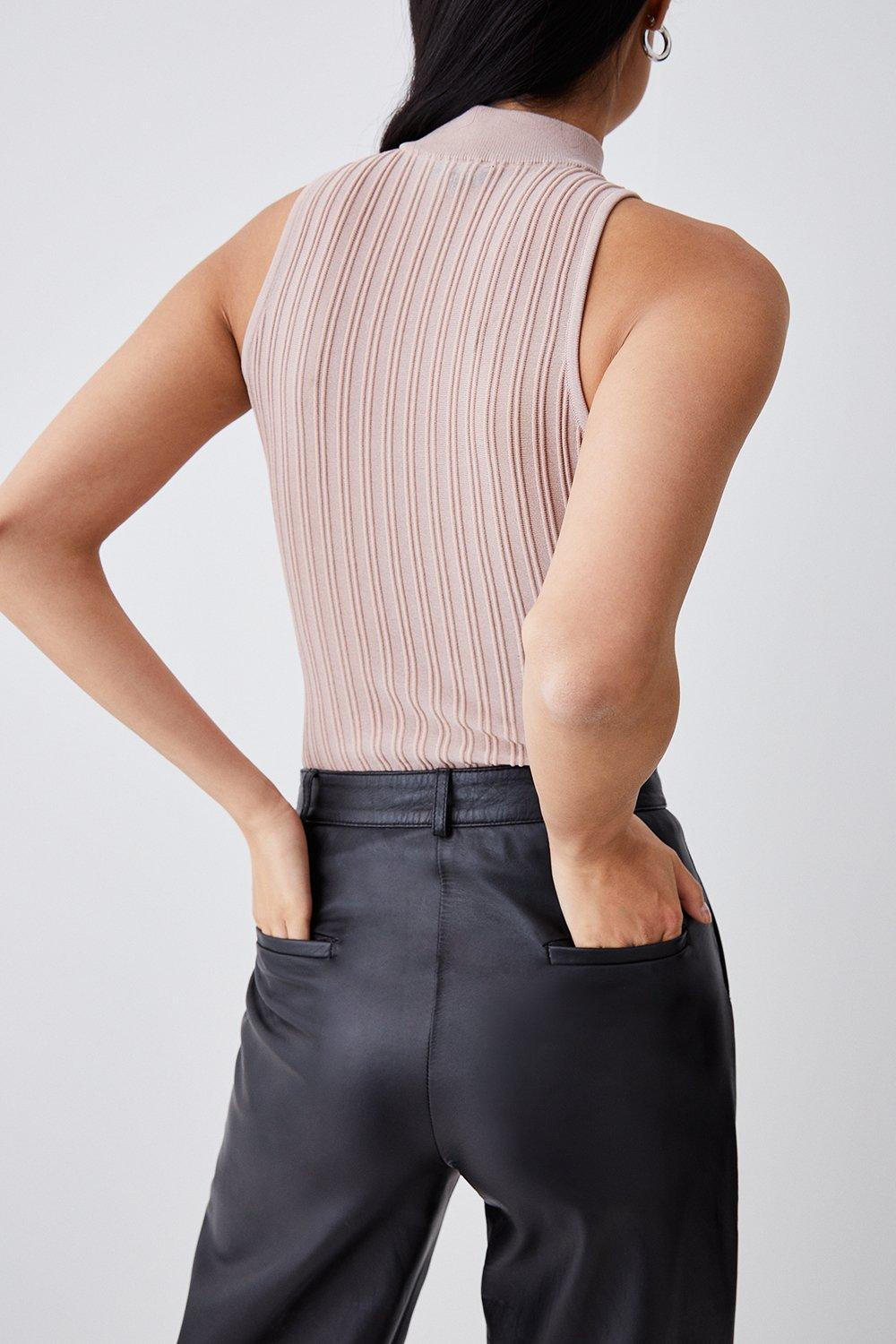Sleeveless Rib Knit Top | Karen Millen