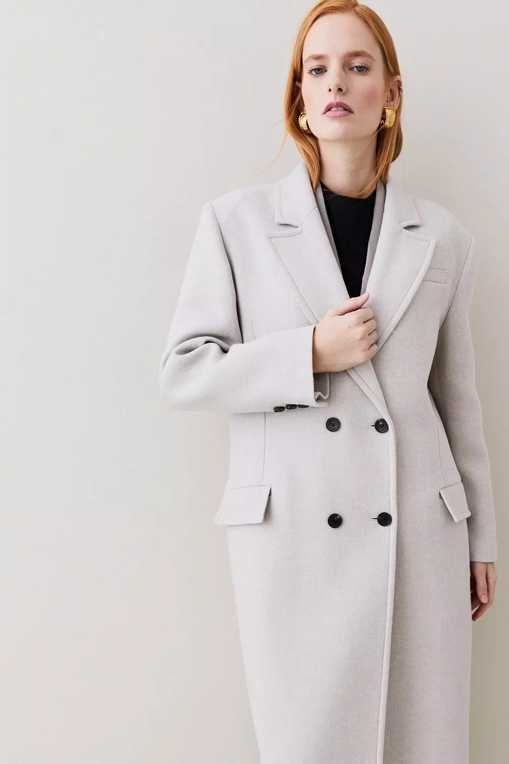 Oatmeal 18.01 Italian Manteco Wool Maxi Oversized Coat alternative image