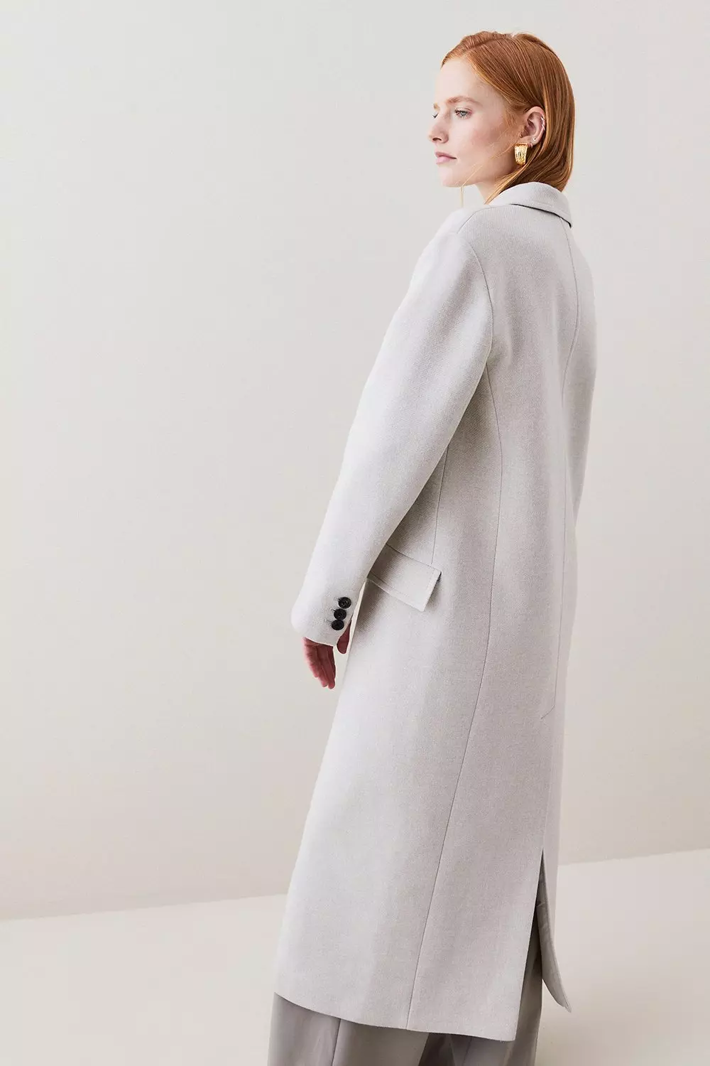 Oatmeal 18.01 Italian Manteco Wool Maxi Oversized Coat alternative image