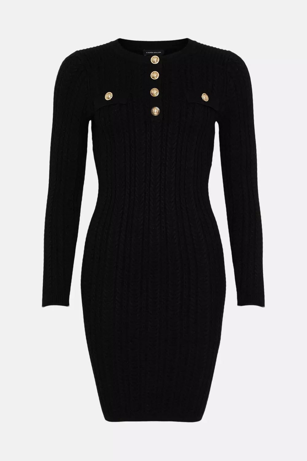 Black Leather Cross Front Midi Pencil Dress alternative image