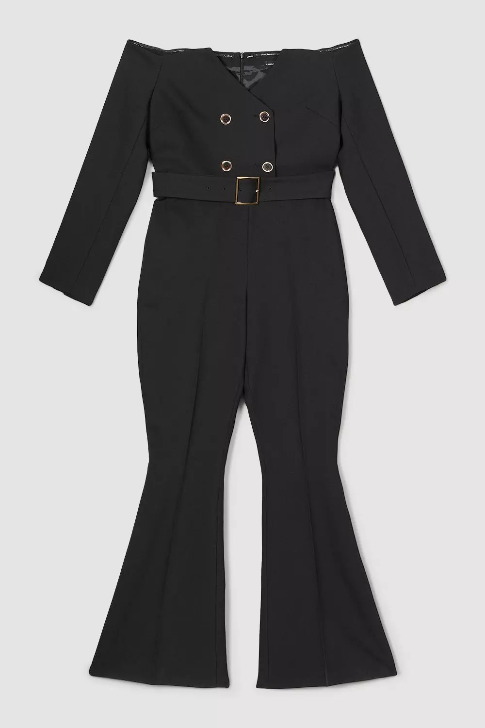Clean Tailored Off The Shoulder Jumpsuit | Karen Millen