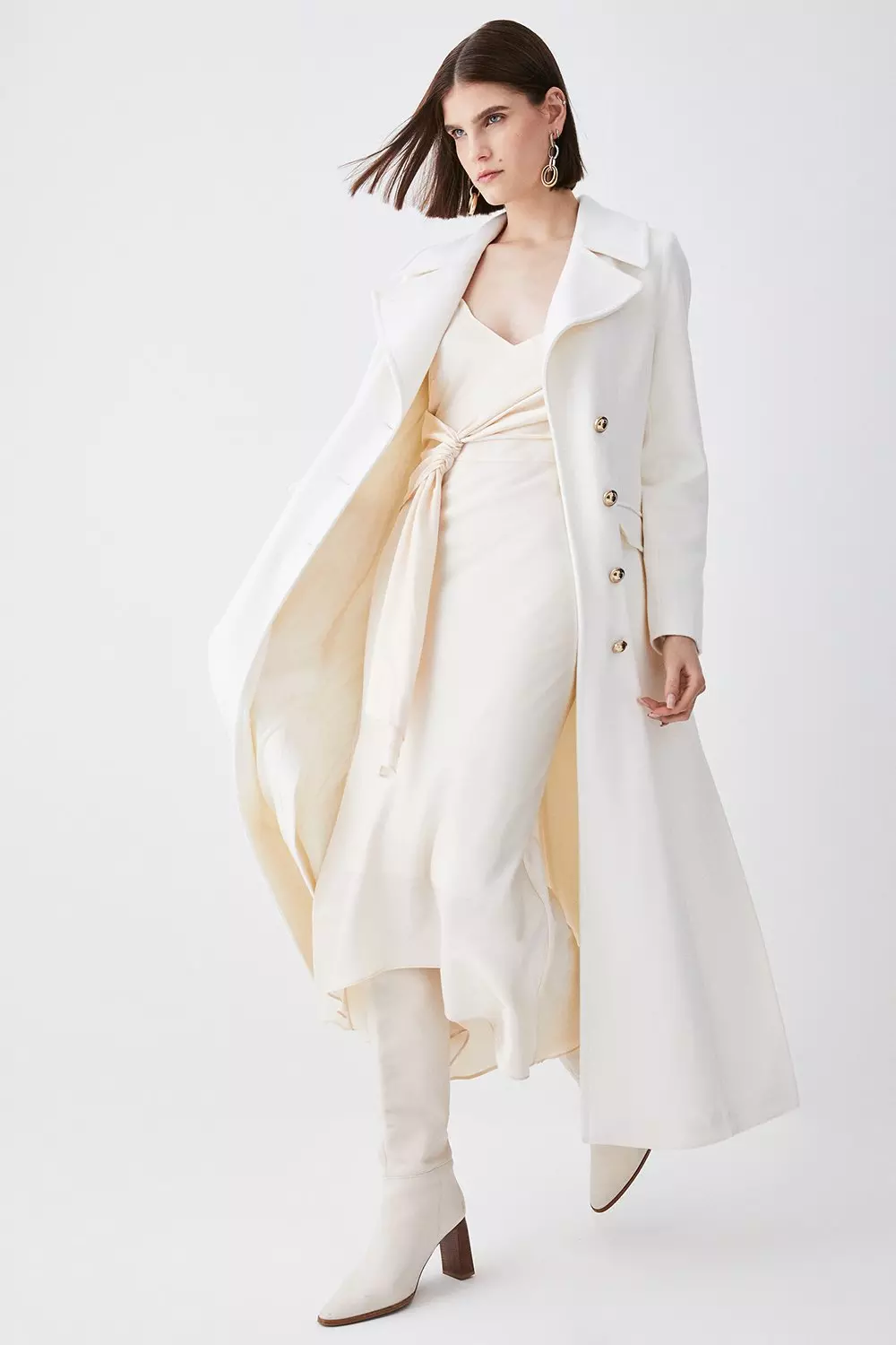 KAREN MILLEN イタリア製ウール テーラードトレンチマキシコート bkk06824_ivory_xl?$