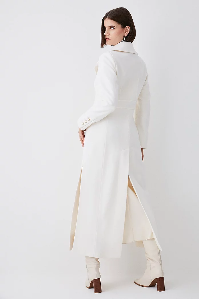 Italian Wool Side Split Tailored Maxi Coat | Karen Millen Italian Wool Side Split Tailored Maxi Coat | Karen Millen