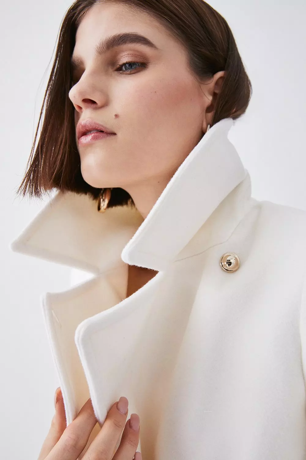 Italian Wool Side Split Tailored Maxi Coat | Karen Millen