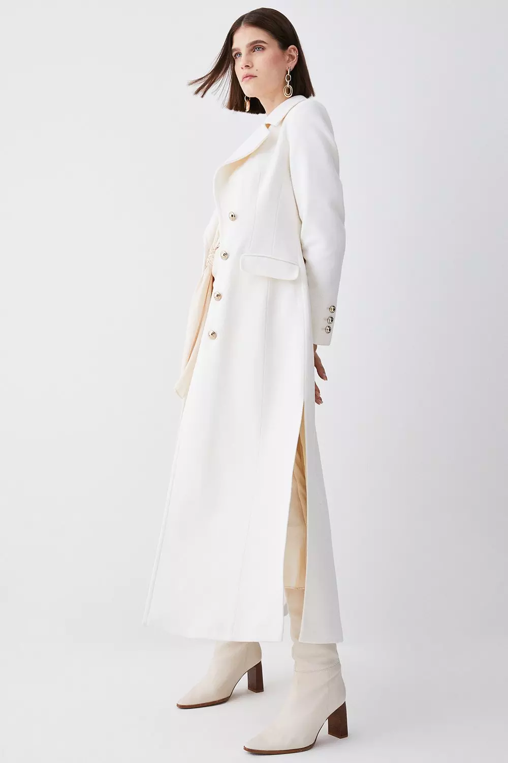 KAREN MILLEN マキシコート テーラード グレー アシンメトリー KAREN MILLEN マキシコート テーラード グレー アシンメトリー