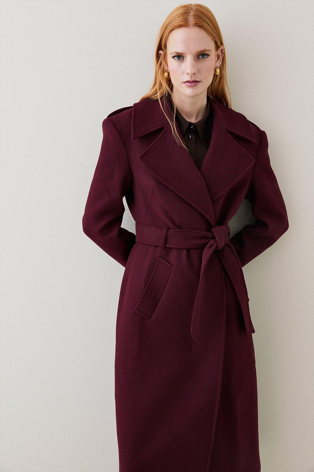 Italian Wool Strong Shoulder Coat Karen Millen