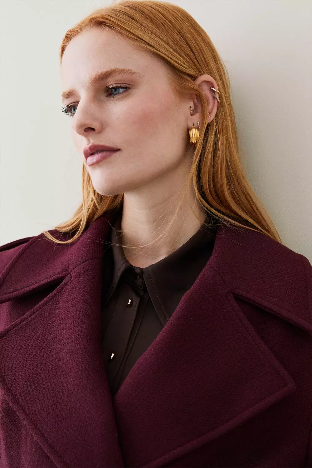 Italian Wool Strong Shoulder Coat | Karen Millen