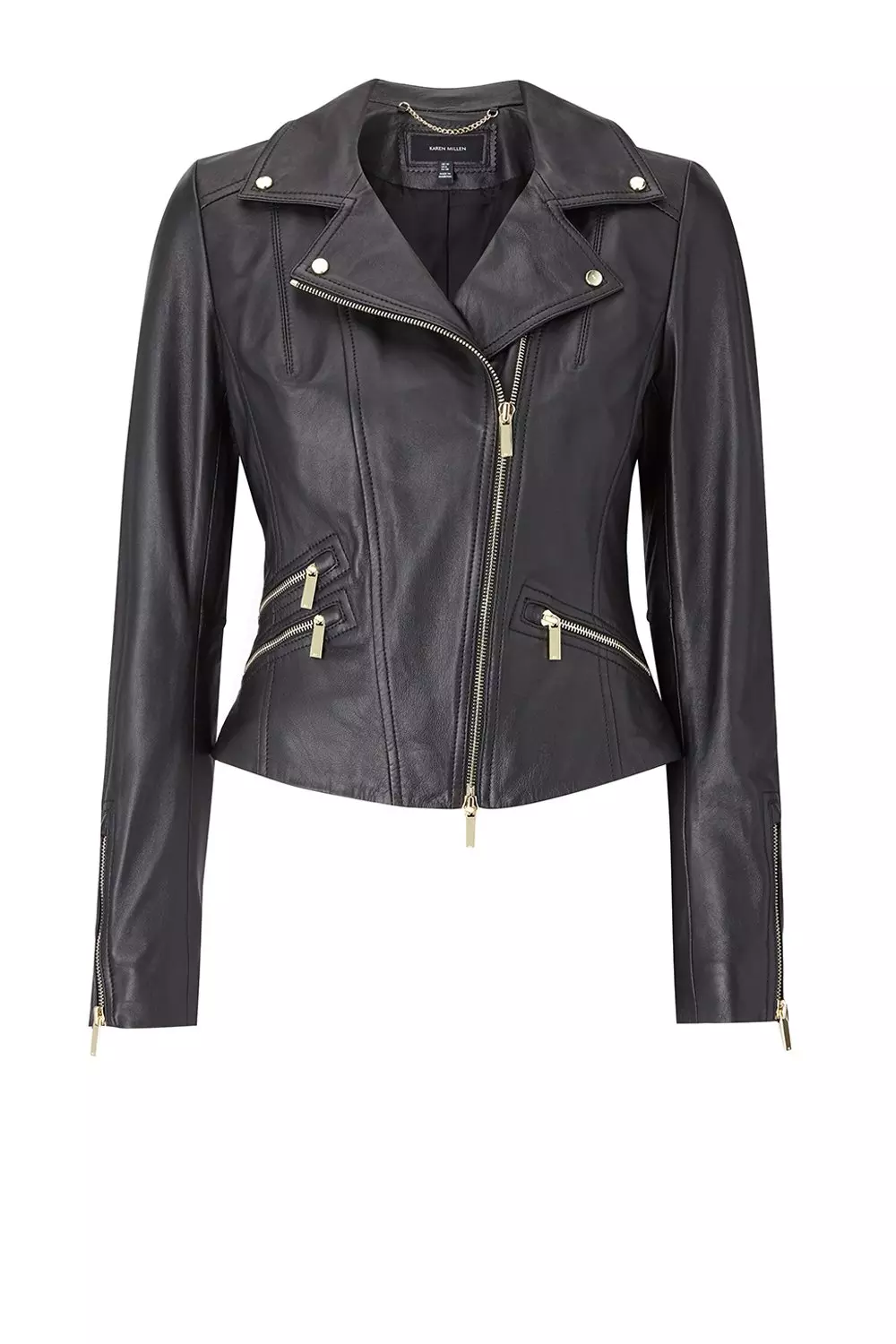 KAREN MILLEN レザーキルティングバイカージャケット アウター KAREN MILLEN レザー キルティング バイカー ジャケット (Karen
