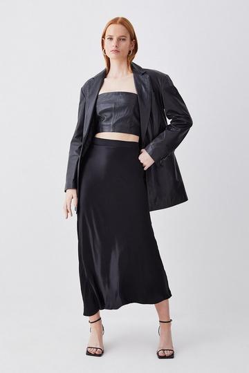 Satin Woven Skirt black