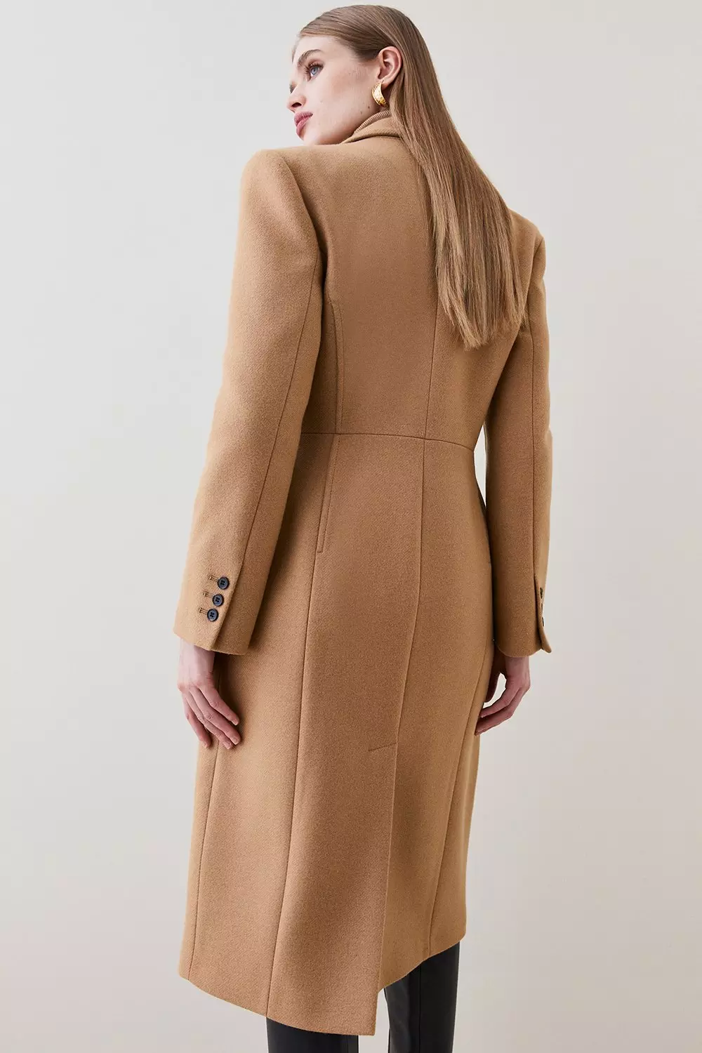 Italian Virgin Wool Hourglass Midi Coat | Karen Millen
