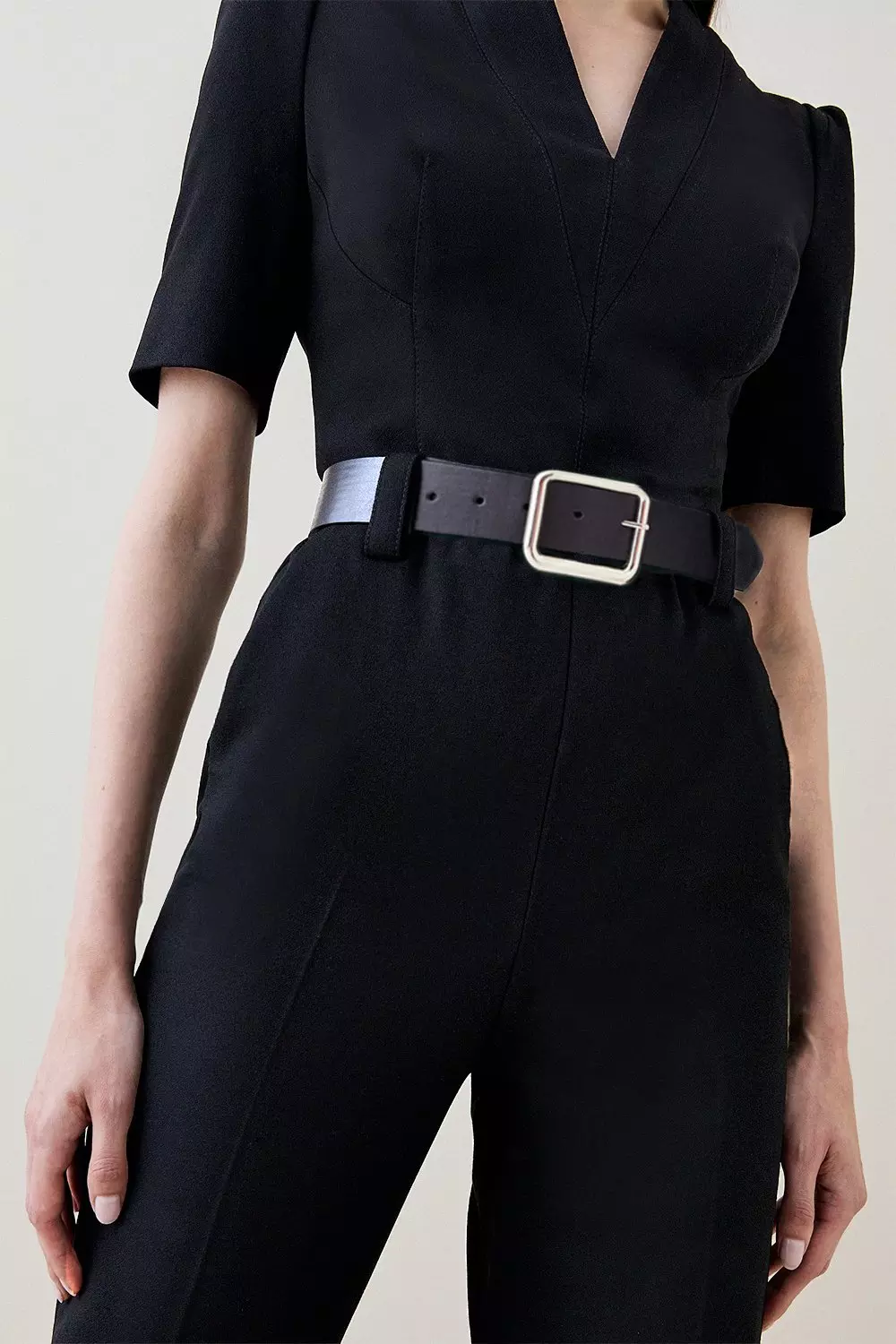 Karen millen black jumpsuit deals