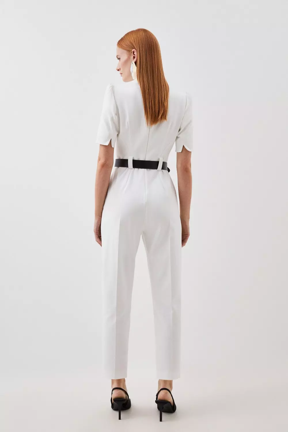 ◆KAREN MILLEN◆フロントホルターベルトジャンプスーツ/ white bkk22903_ivory_xl?pdp.template