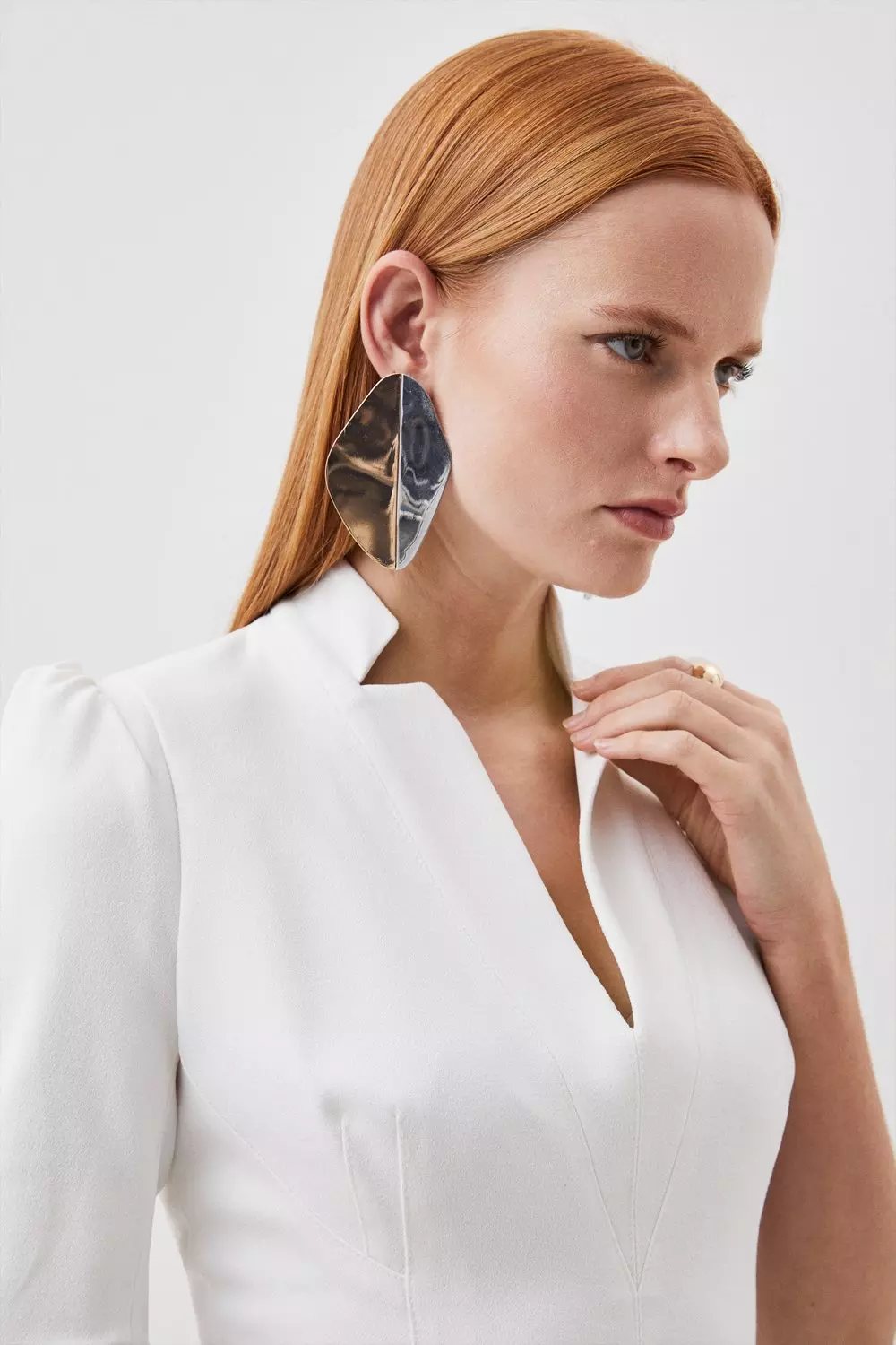 Structured Crepe Forever Belted Jumpsuit | Karen Millen
