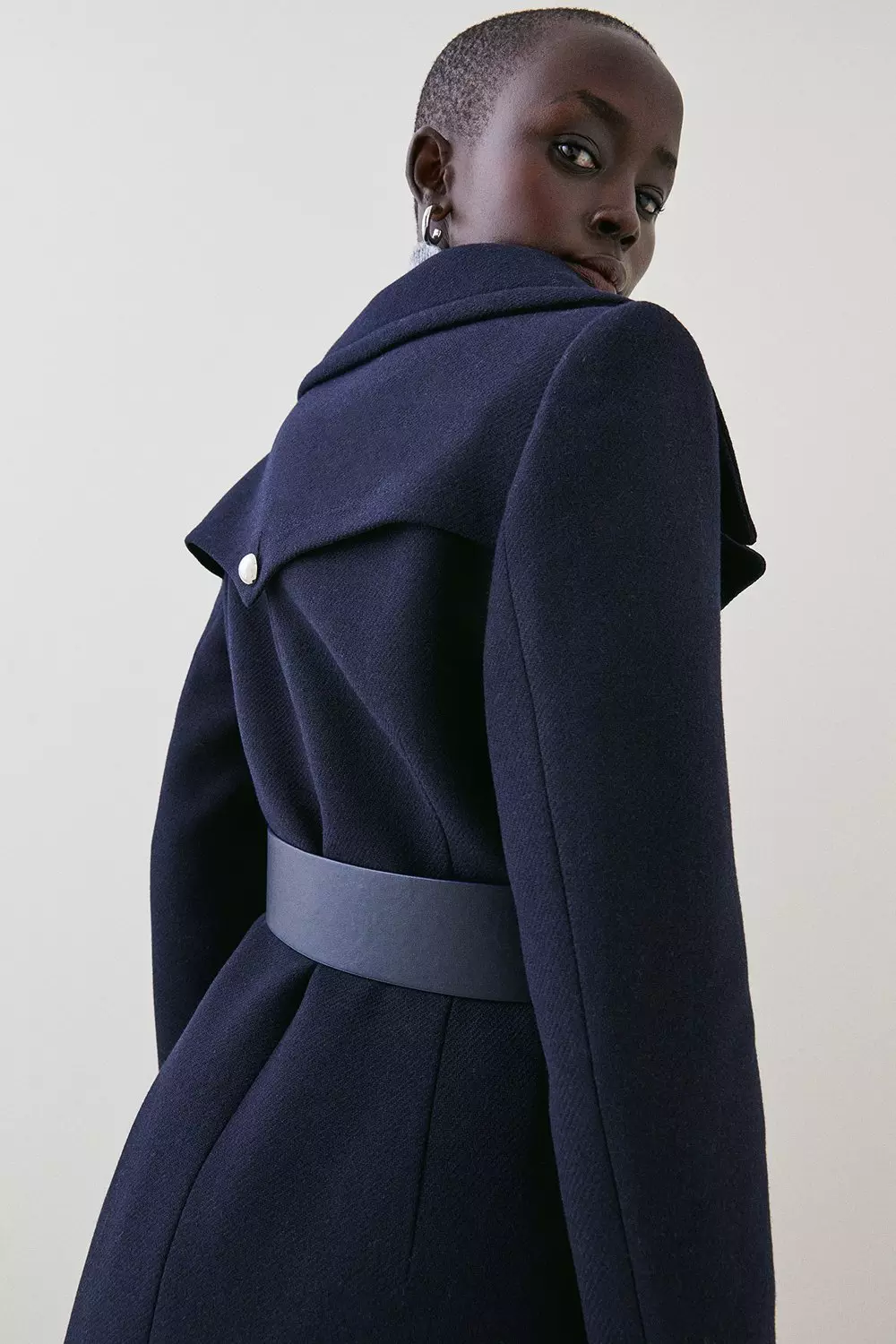 Italian Wool Belted Military Coat Karen Millen