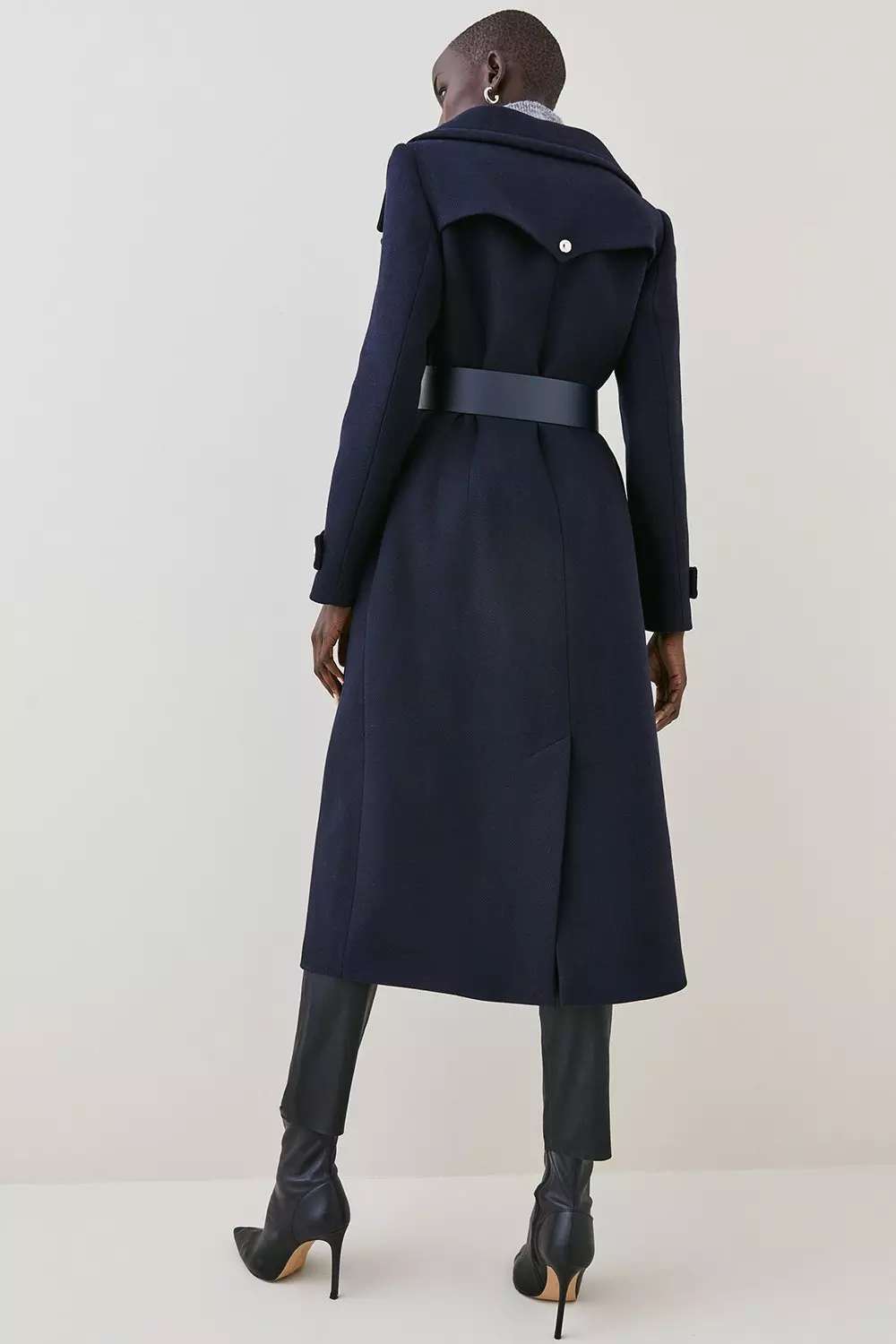 Italian Wool Belted Military Coat Karen Millen