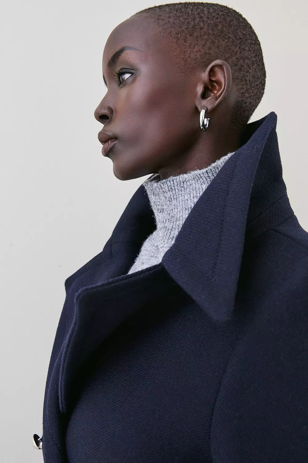 Italian Wool Belted Military Coat | Karen Millen