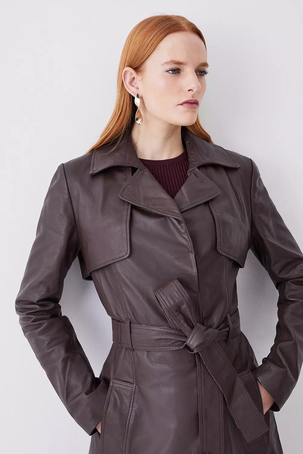 Tall Leather Trench Coat Karen Millen