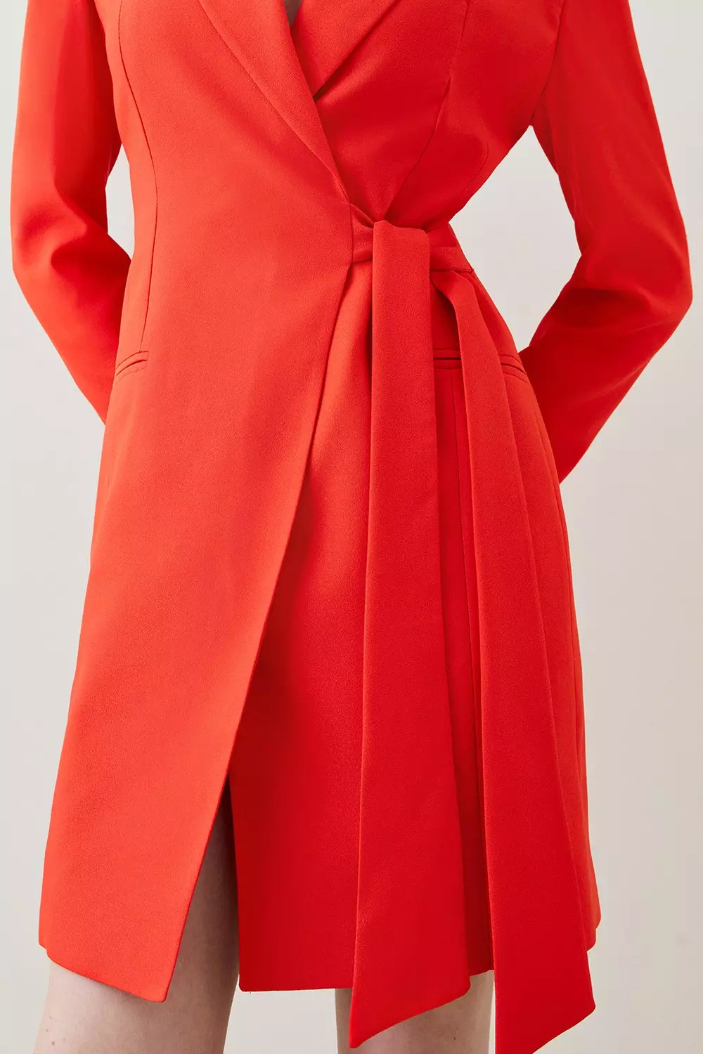 Red Satin Tux Tie Side Mini Dress alternative image
