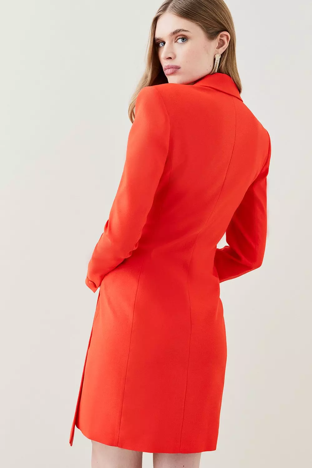 Red Satin Tux Tie Side Mini Dress alternative image