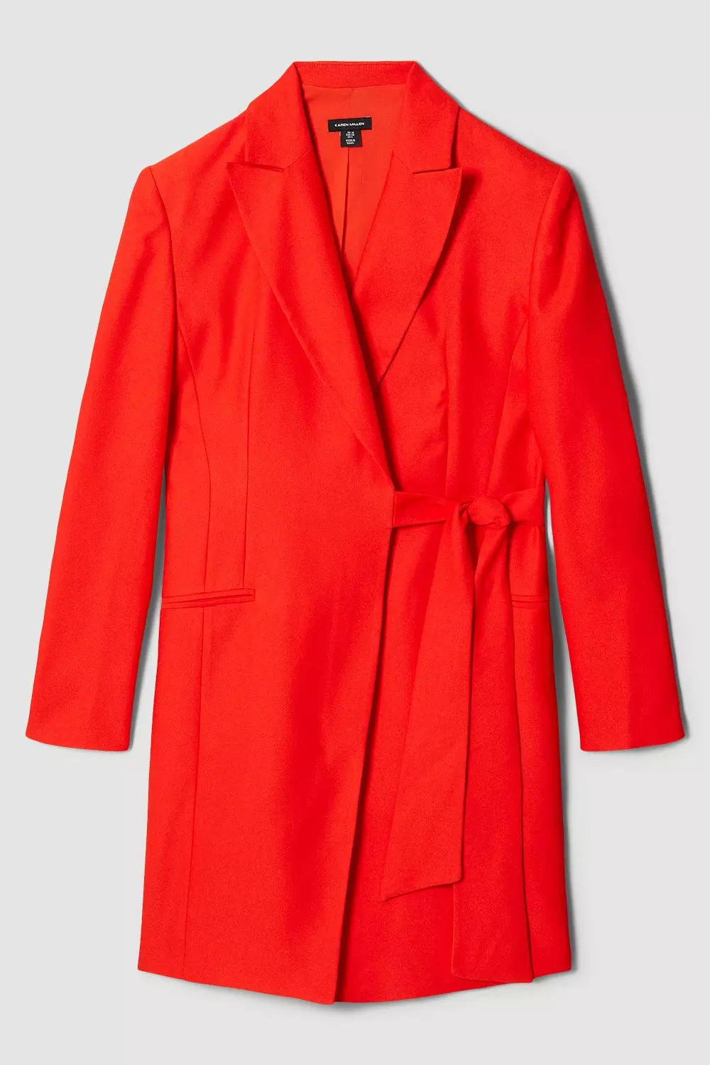 Red Satin Tux Tie Side Mini Dress alternative image