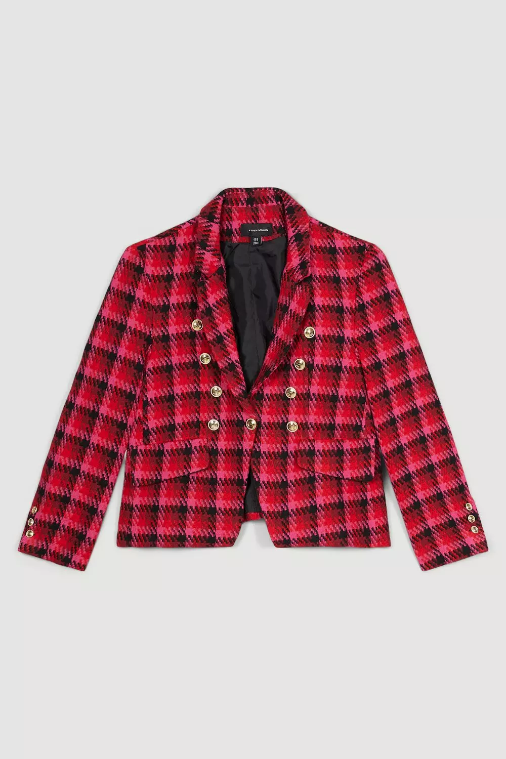 Plus size tartan blazer sales