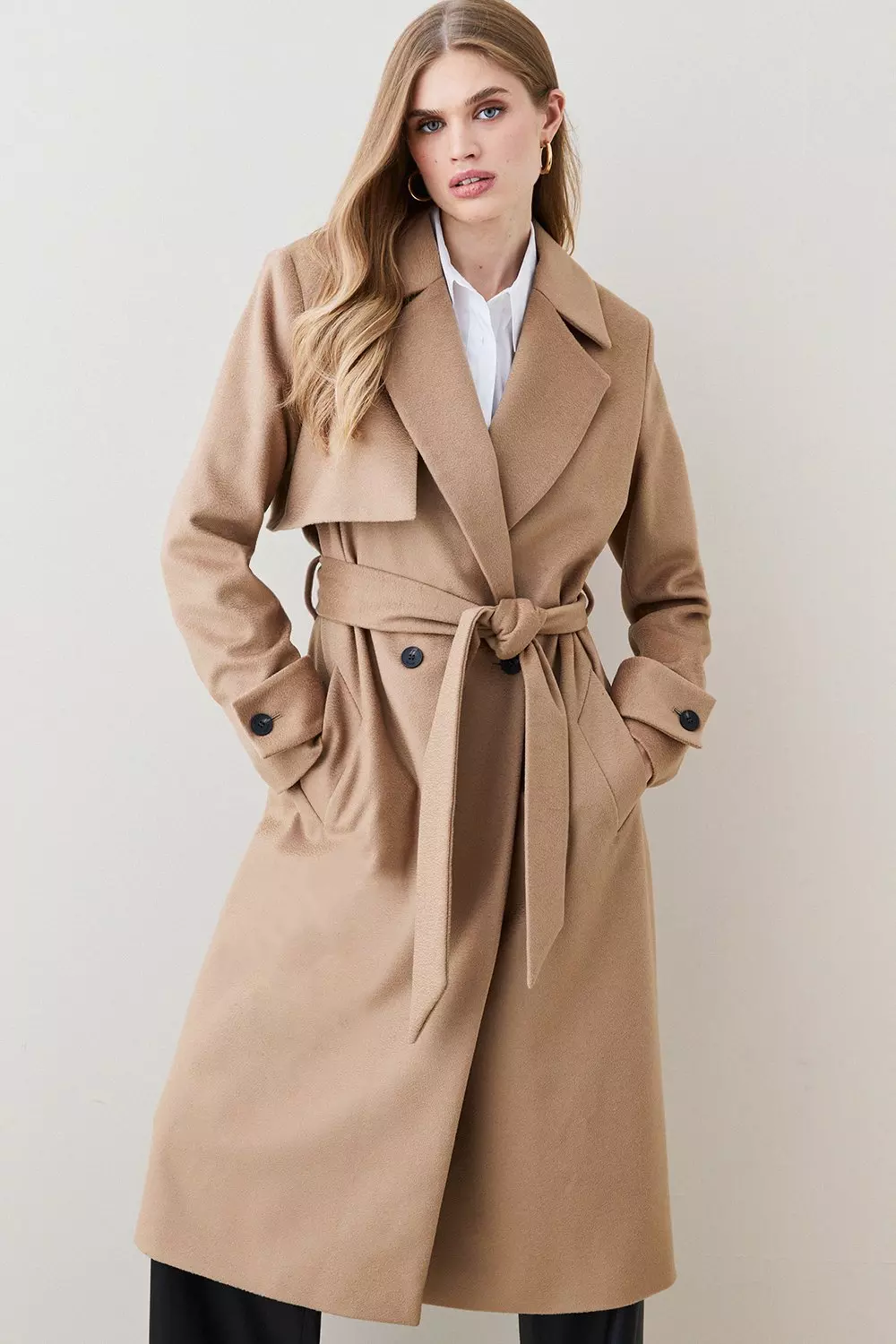 Belted coat petite hotsell