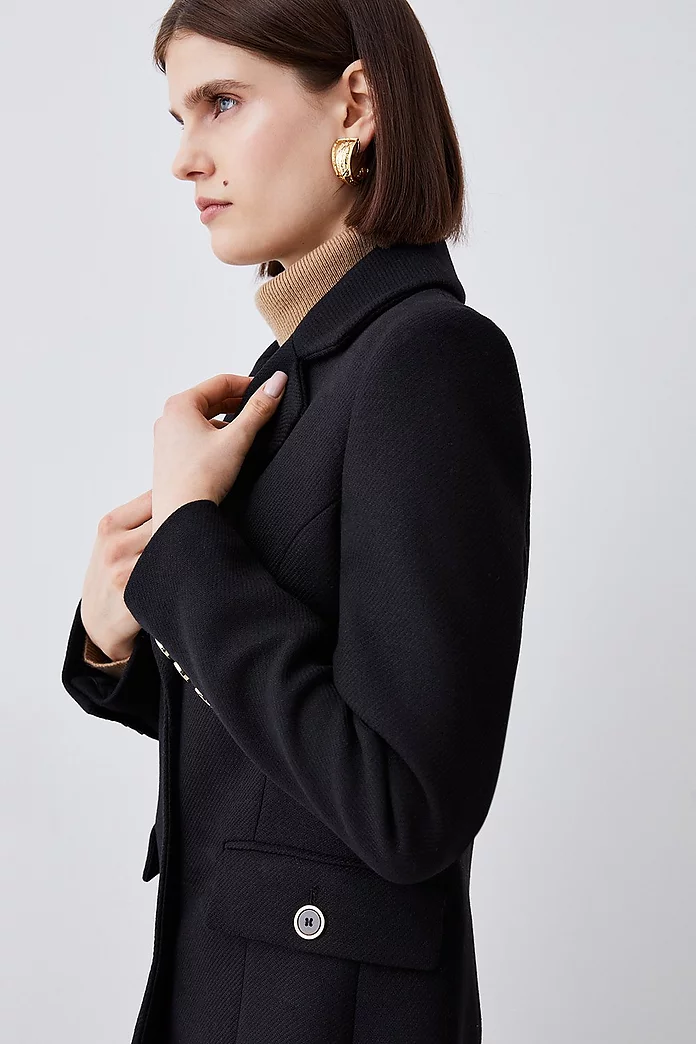 Italian Wool Mix Short Formal Coat | Karen Millen Italian Wool Mix Short Formal Coat | Karen Millen
