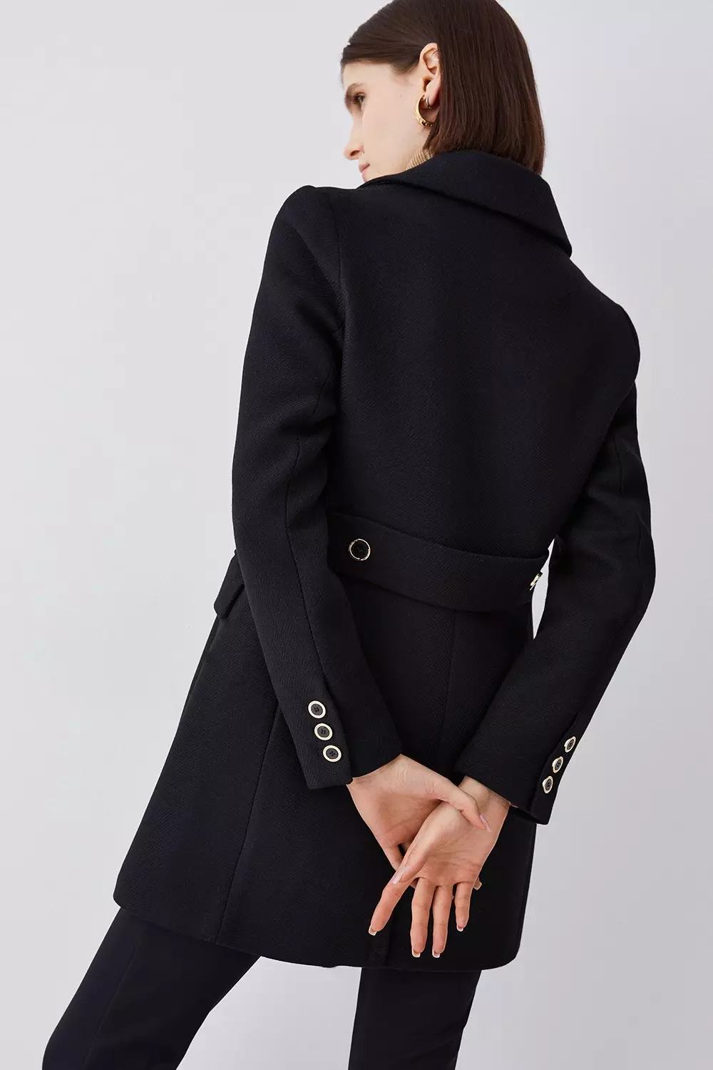 Italian Wool Mix Short Formal Coat | Karen Millen