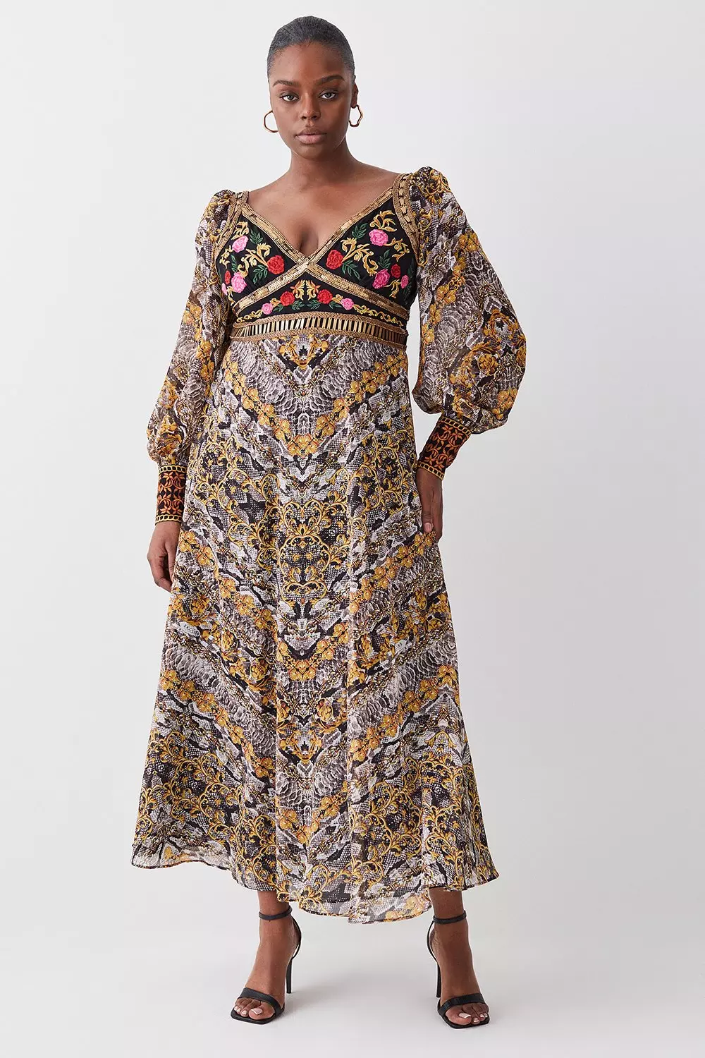 Plus embroidered dress hotsell