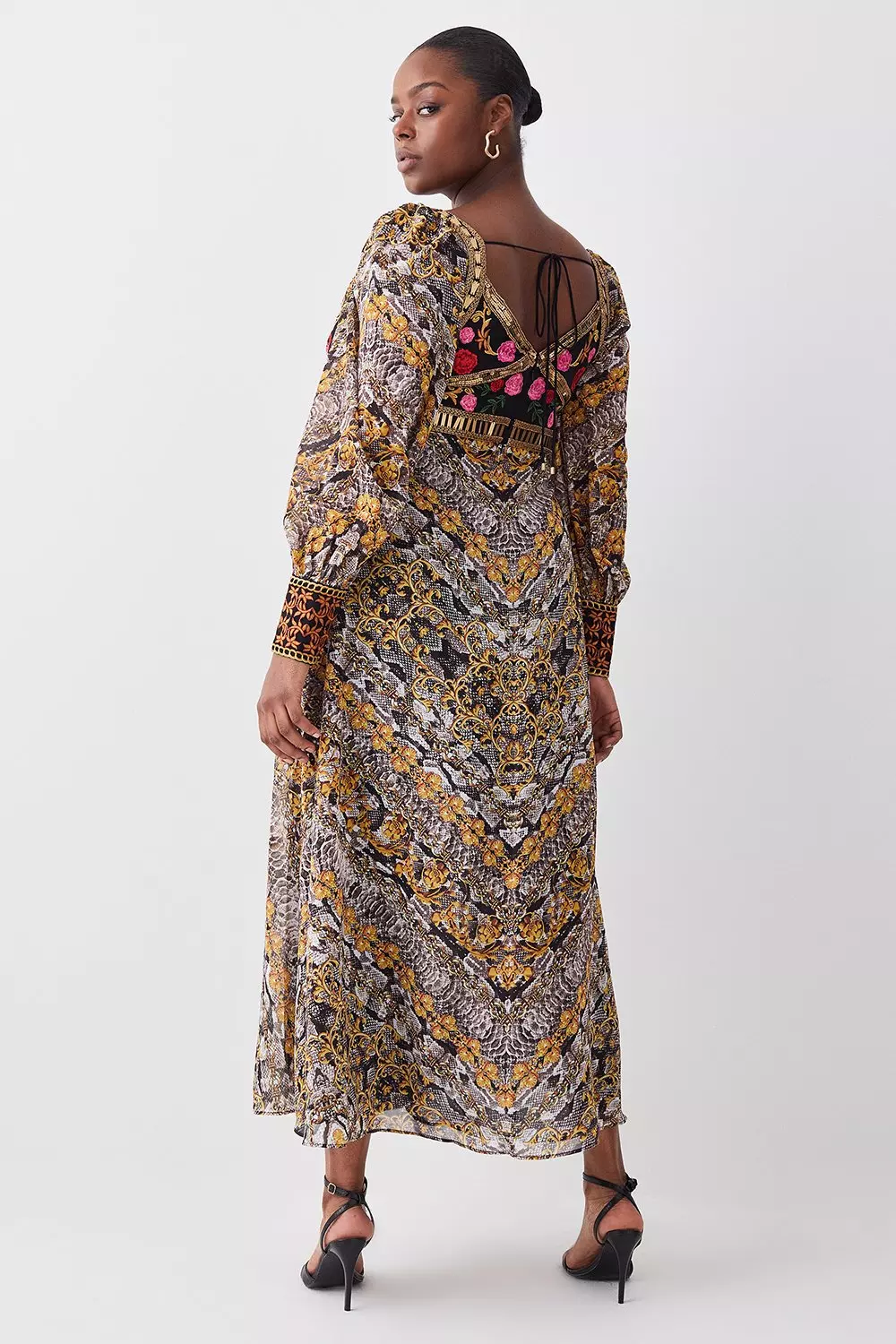 YZXDORWJ Women's Mexican Embroidered Plus Size Dress Floral