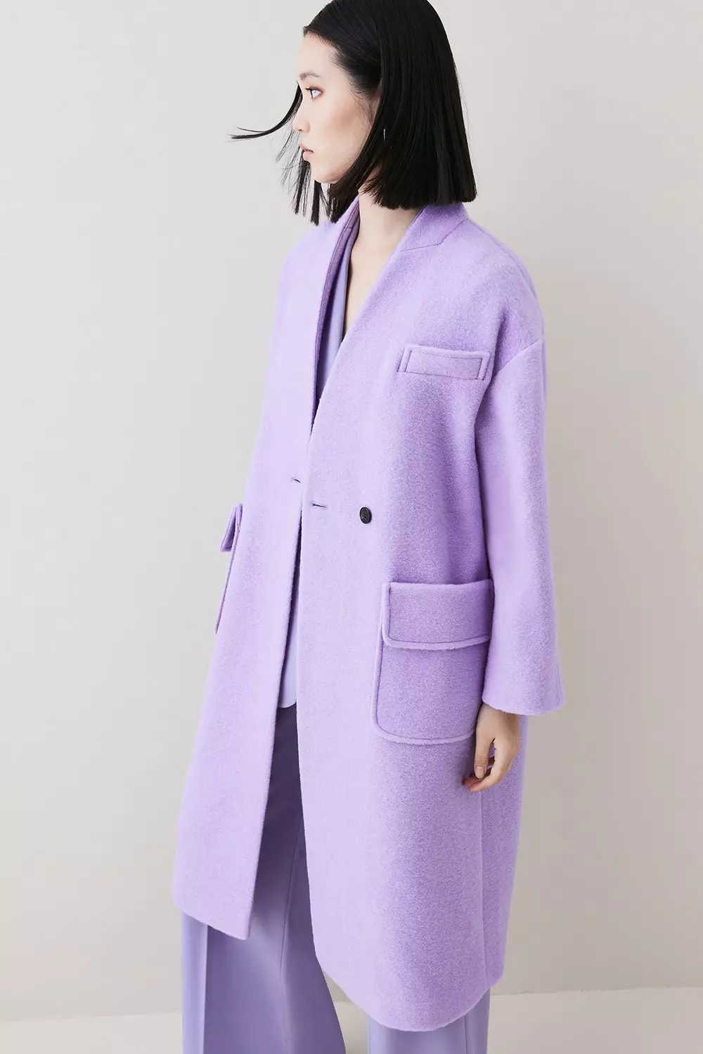 Karen millen aubergine coat best sale