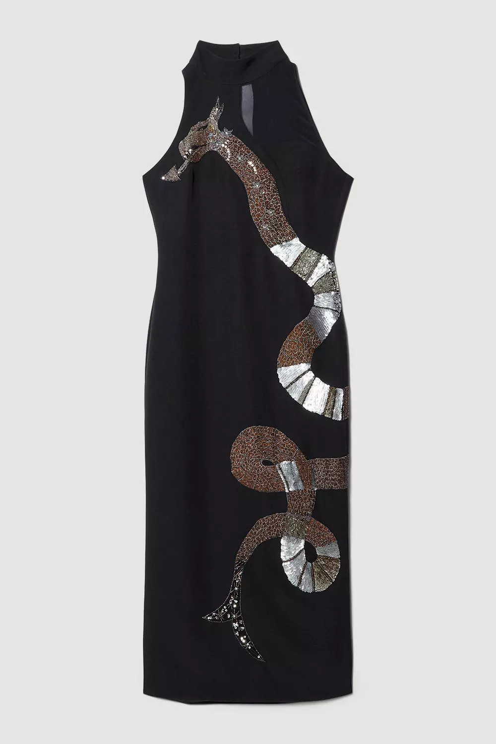 Petite Premium Embellished Caped Maxi Dress | Karen Millen