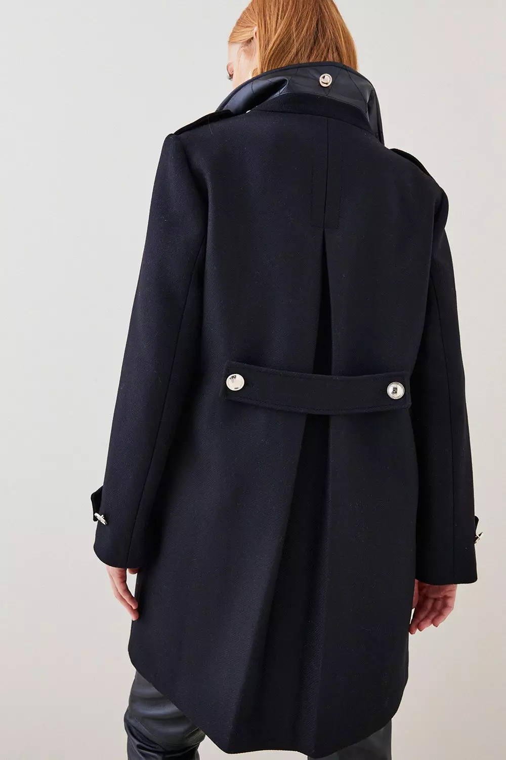 Italian Virgin Wool Double Breasted Pea Coat Karen Millen