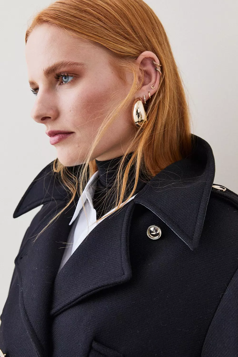 【美品】MARNO Jane coat Navy Italian Virgin Wool Double Breasted Pea Coat | Karen Millen
