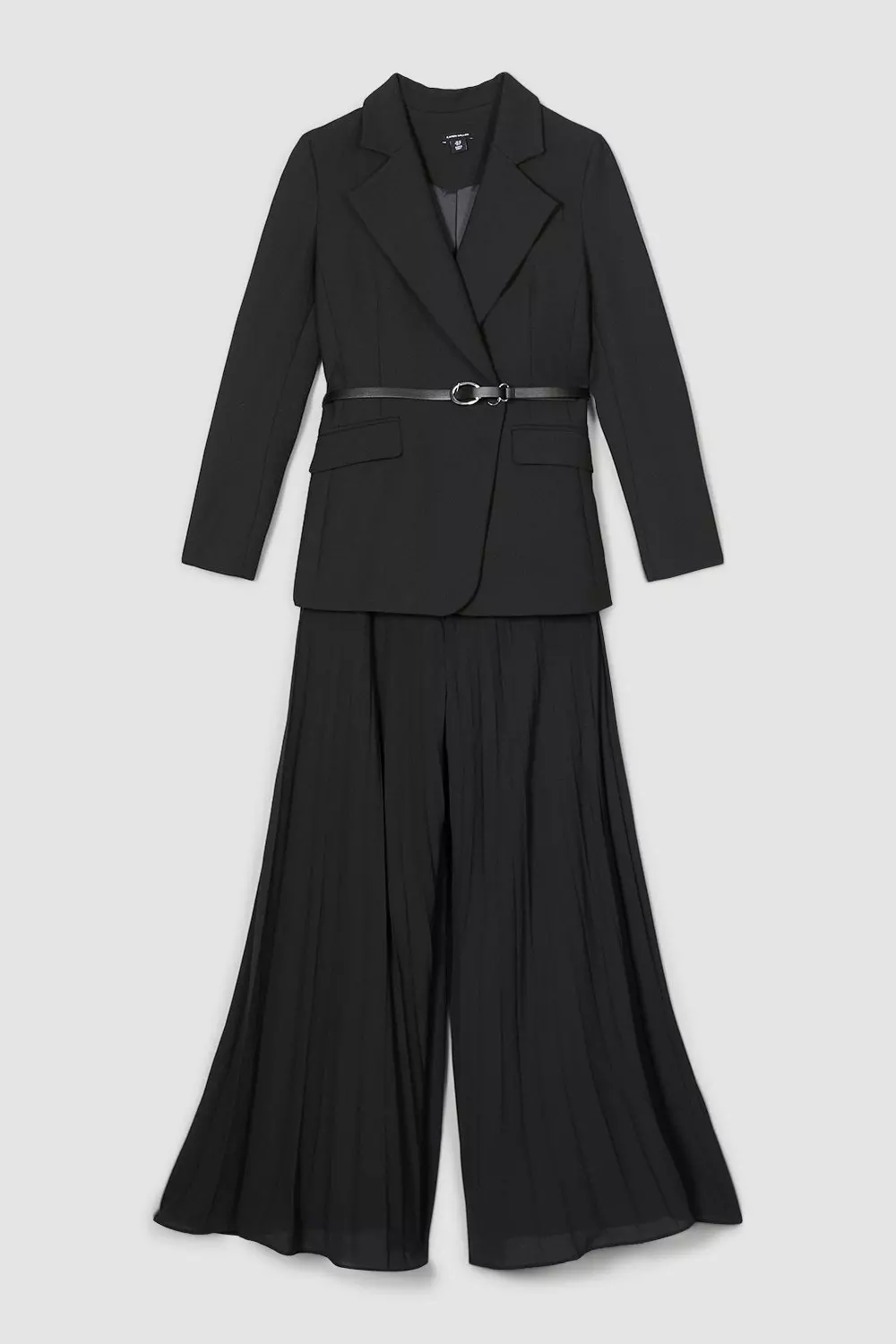 Tailored And Pleat Belted Jumpsuit | Karen Millen