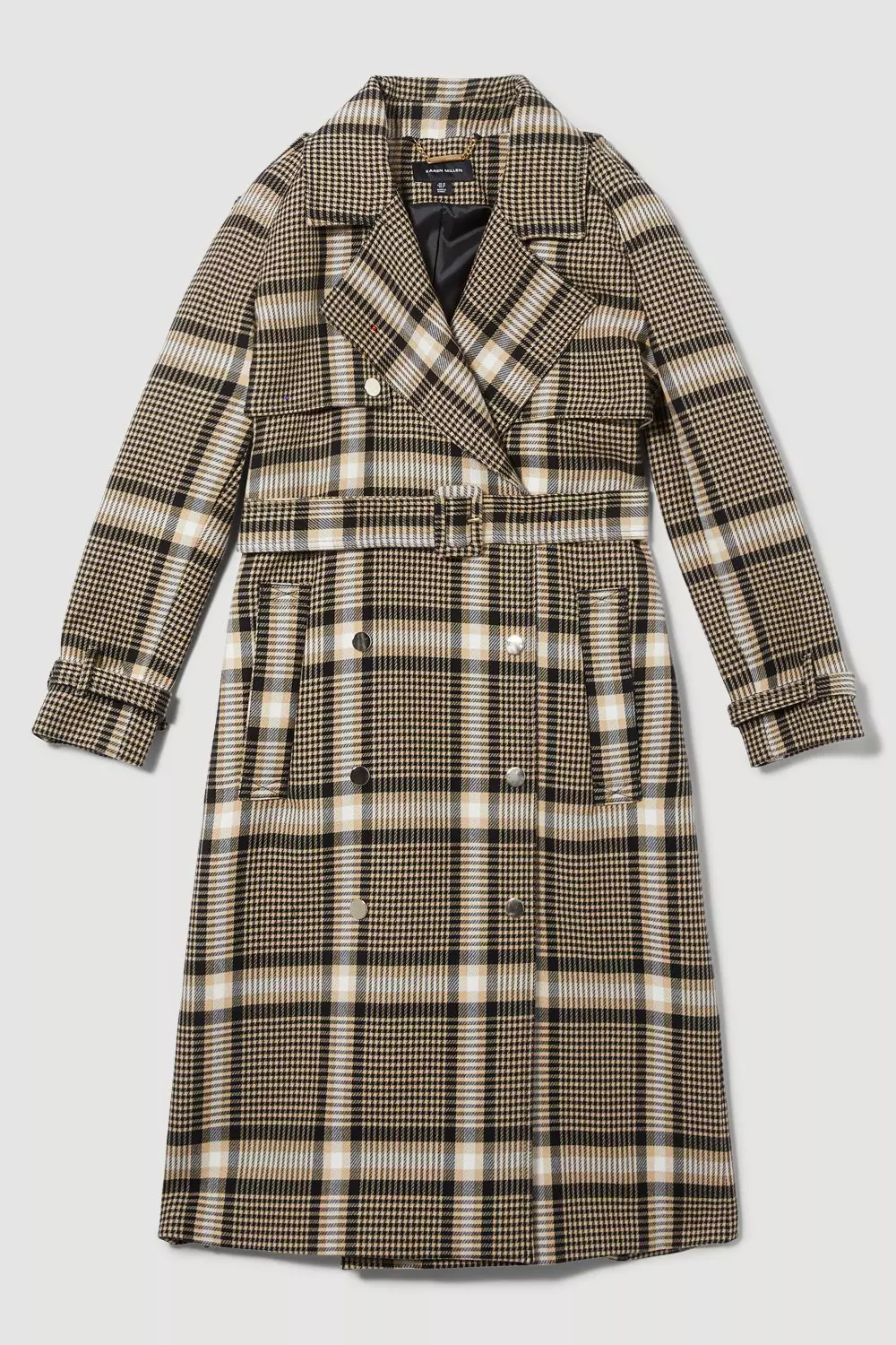 Italian Classic Check Tailored Trench Coat | Karen Millen