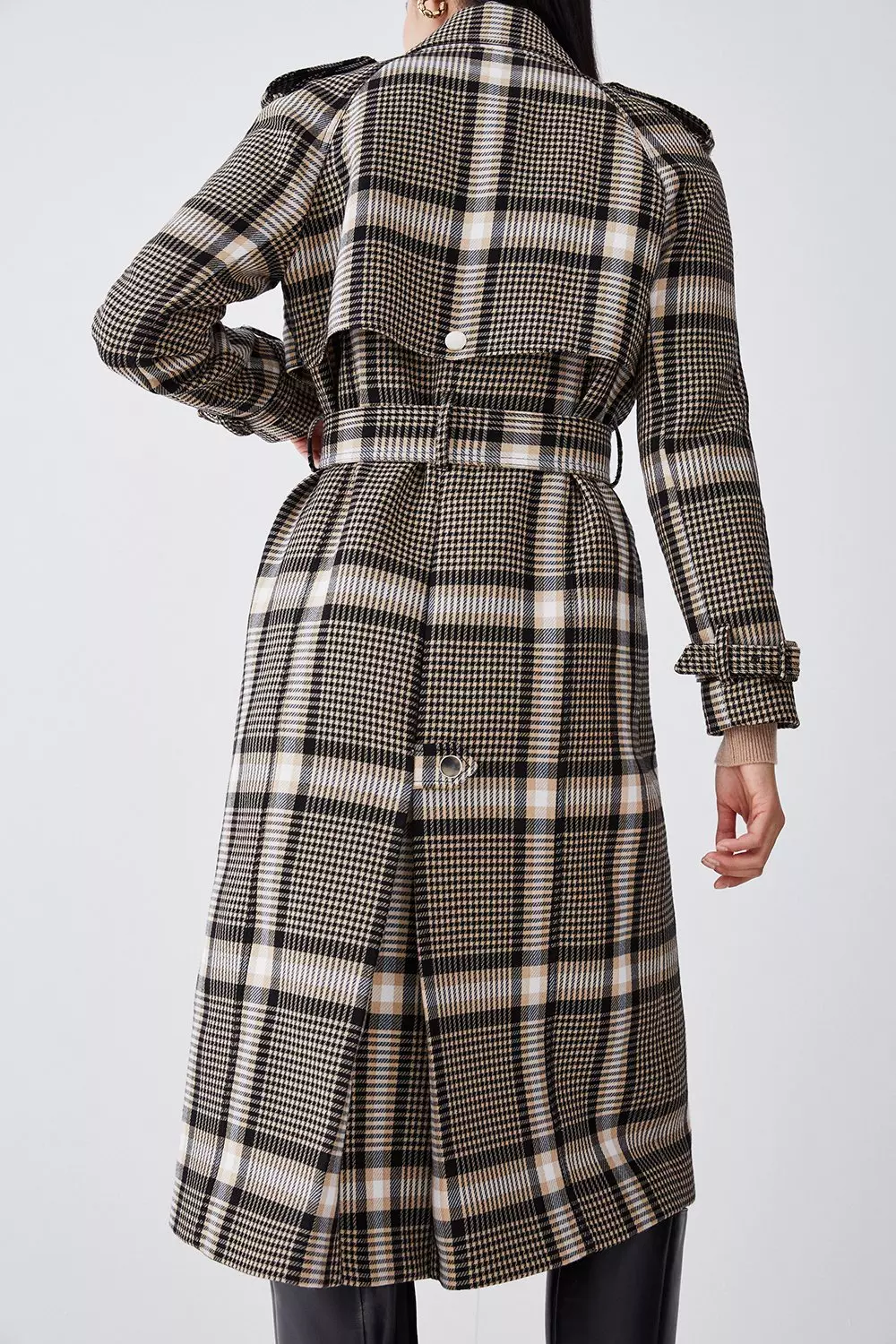 Italian Classic Check Tailored Trench Coat | Karen Millen