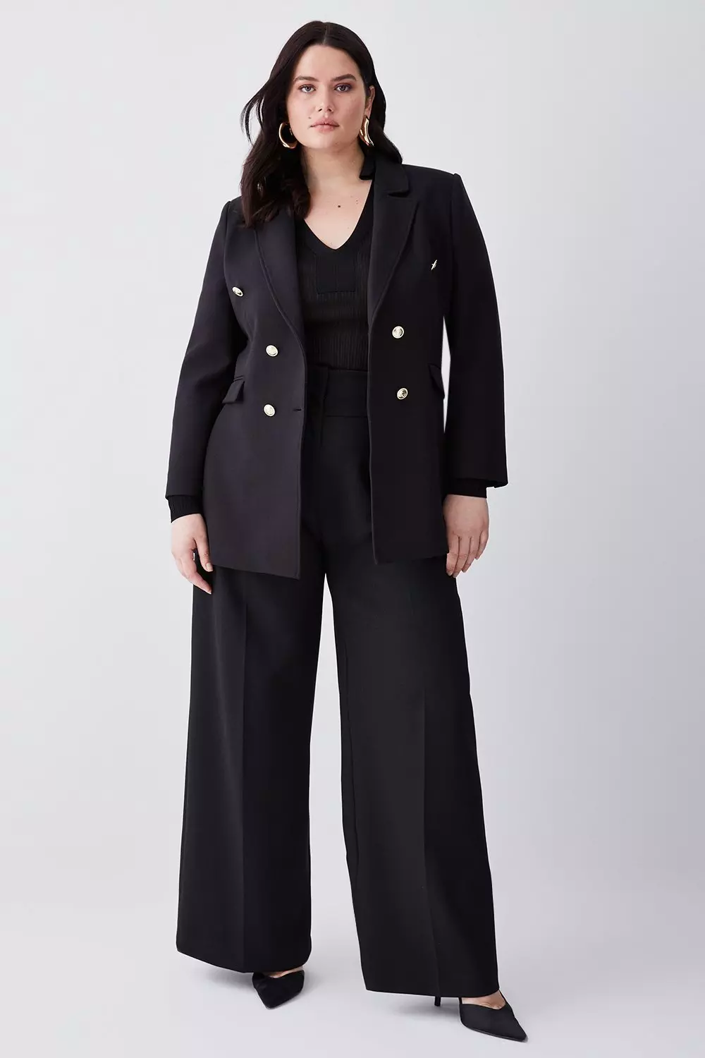 Plus Size Compact Essential Tailored Double Breasted Blazer Karen Millen