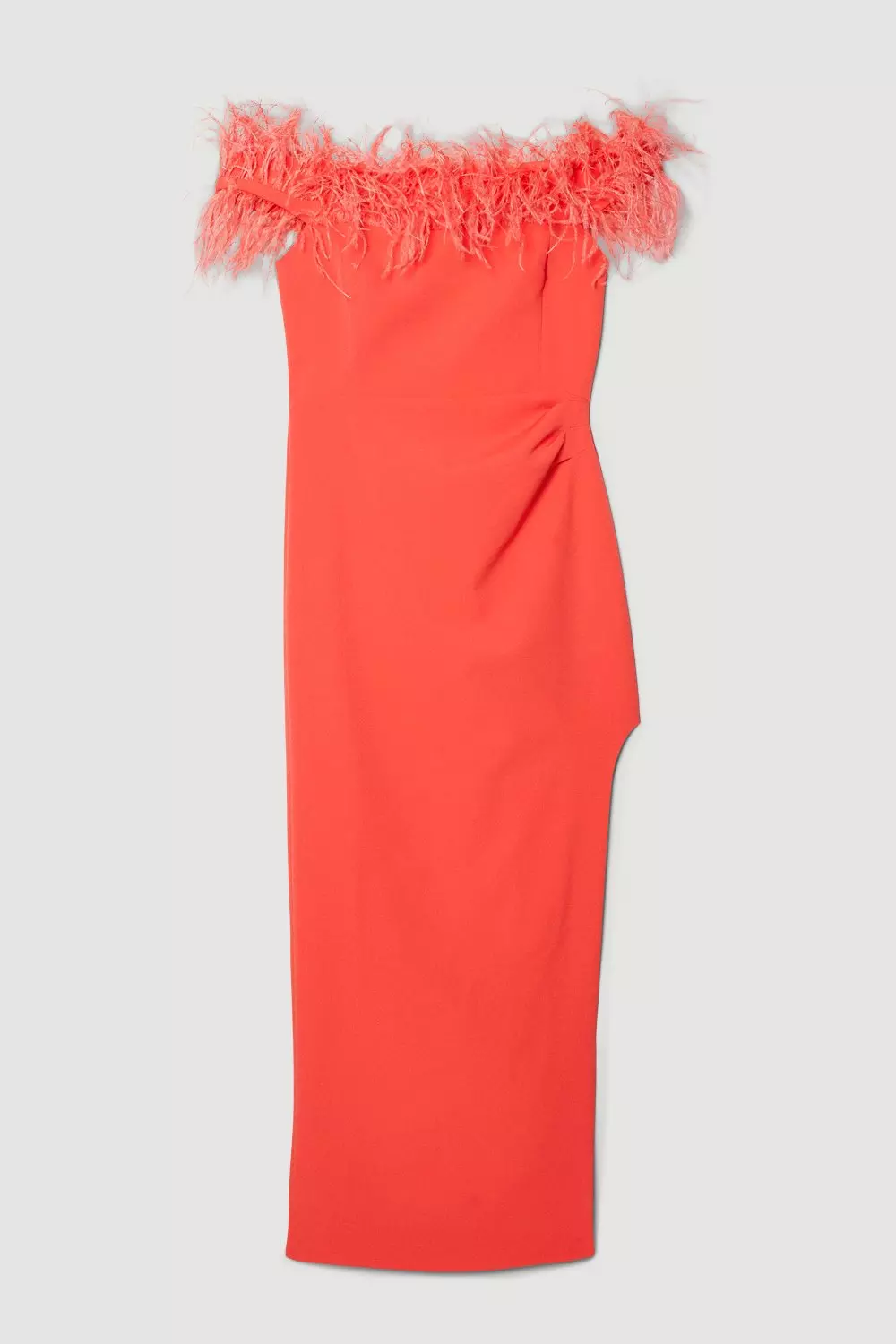 Feather Bardot Stretch Crepe Tailored Maxi Dress Karen Millen